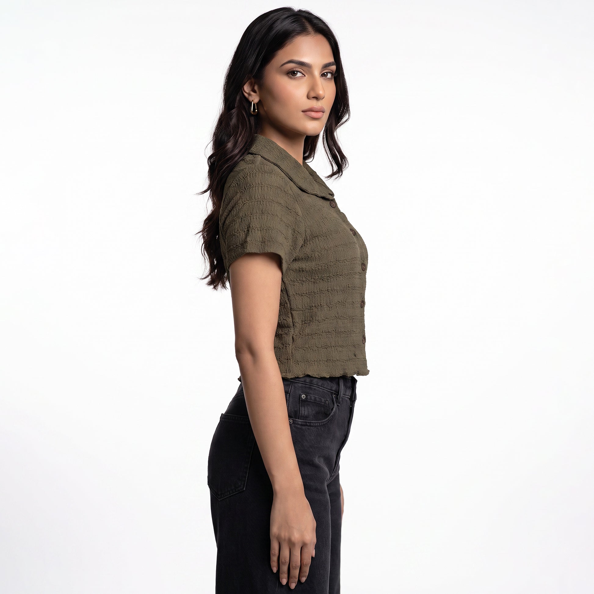 Structured Cropped Shirt