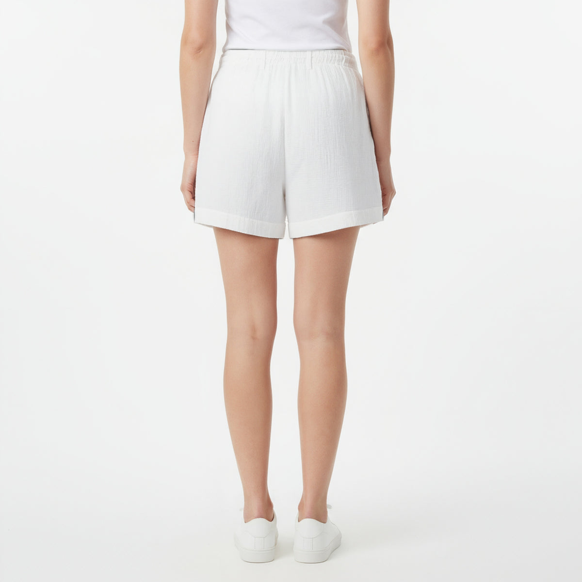 High Rise Cotton Shorts