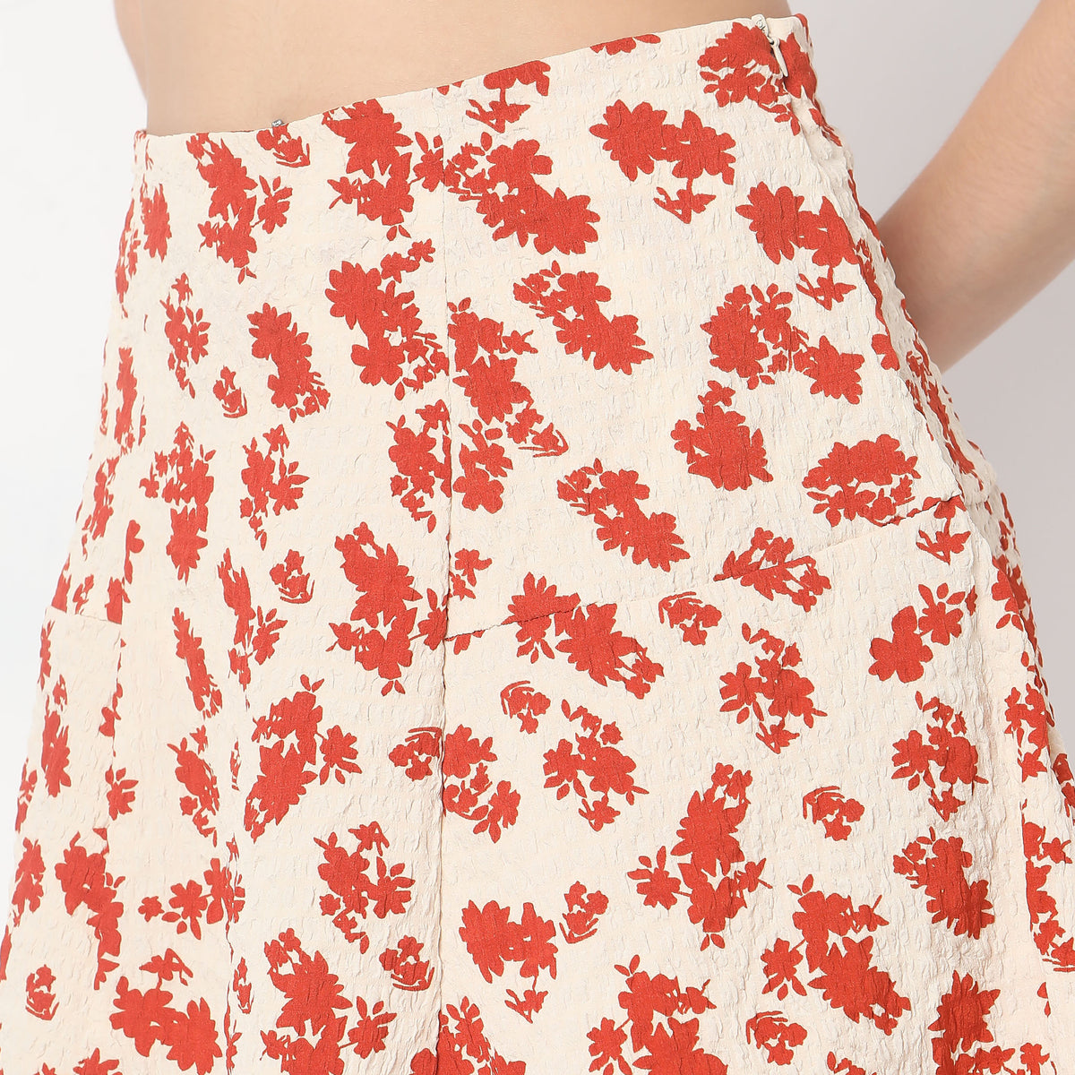 Flare Fit Printed Mid Rise Skirts