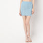 Slim Fit Cable-Knit Texture with Geometric Diamond Above Knee High Rise Skirt