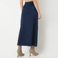 Straight Fit Solid Full Length High Rise Skirt