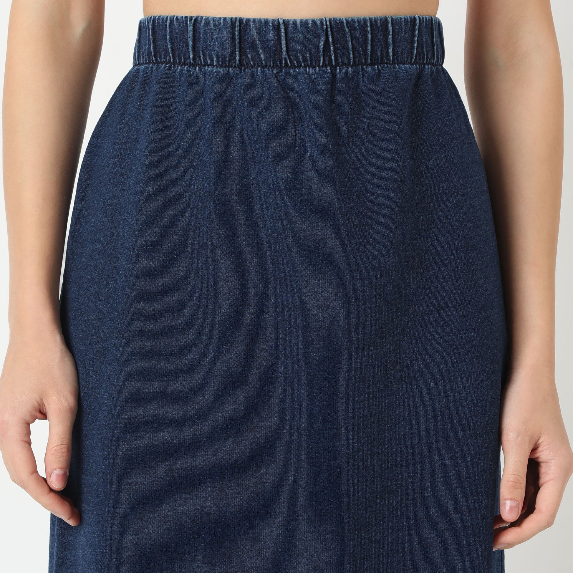 Straight Fit Solid Full Length High Rise Skirt