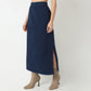 Straight Fit Solid Full Length High Rise Skirt
