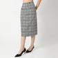 Slim Fit Checkered High Rise Skirt