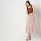 Flare Fit Solid High Rise Skirt