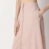 Flare Fit Solid High Rise Skirt