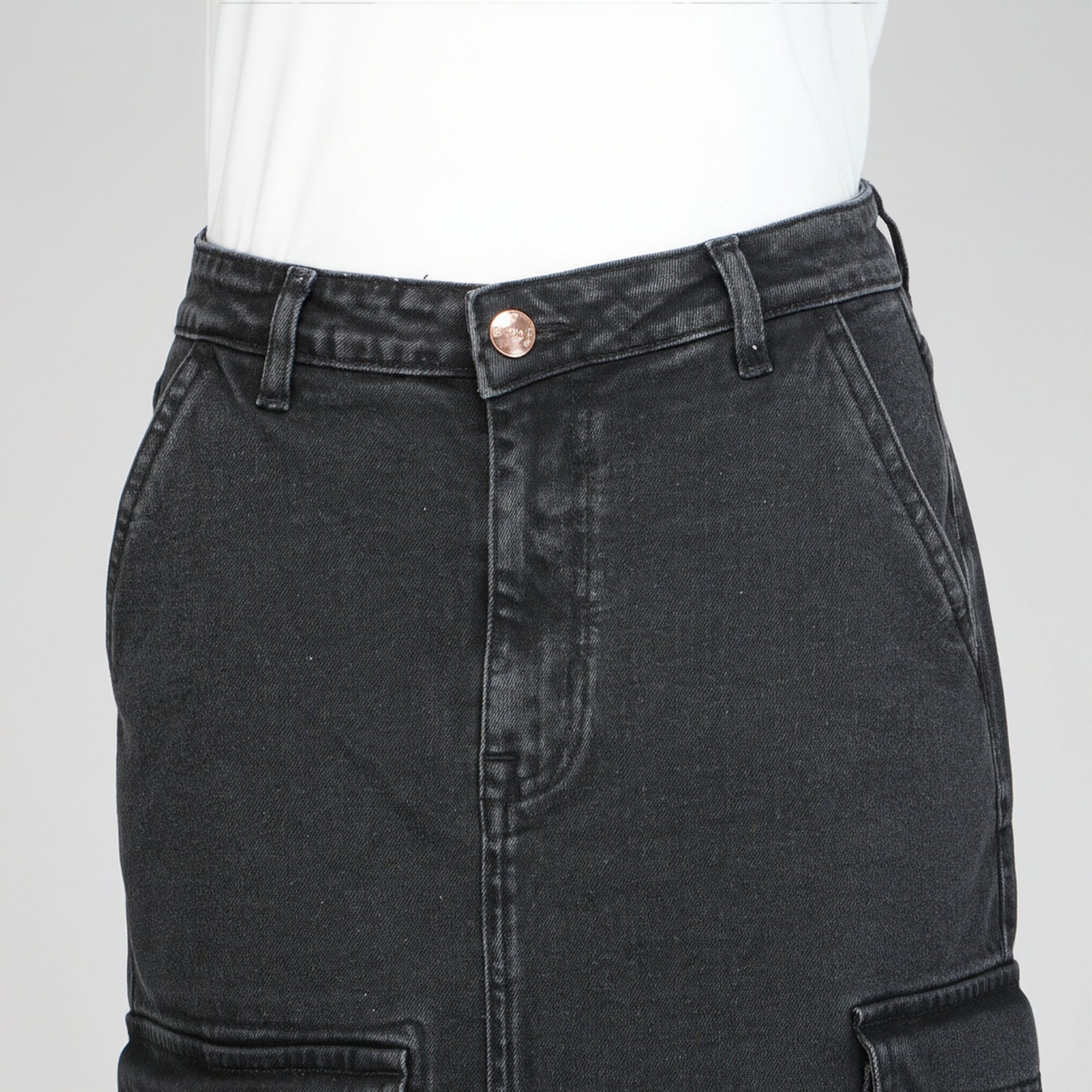 Street Look Long Denim Skirt