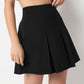 Above Knee High Rise Pleated Flared Skirt