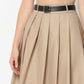 Flare Fit Pleats Calf Length High Rise Skirt
