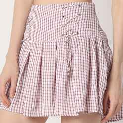 Flare Fit Pleats High Rise Skirt