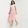 Buy Women Flare Fit Solid Knee Length High Rise Skirt  - Style Union