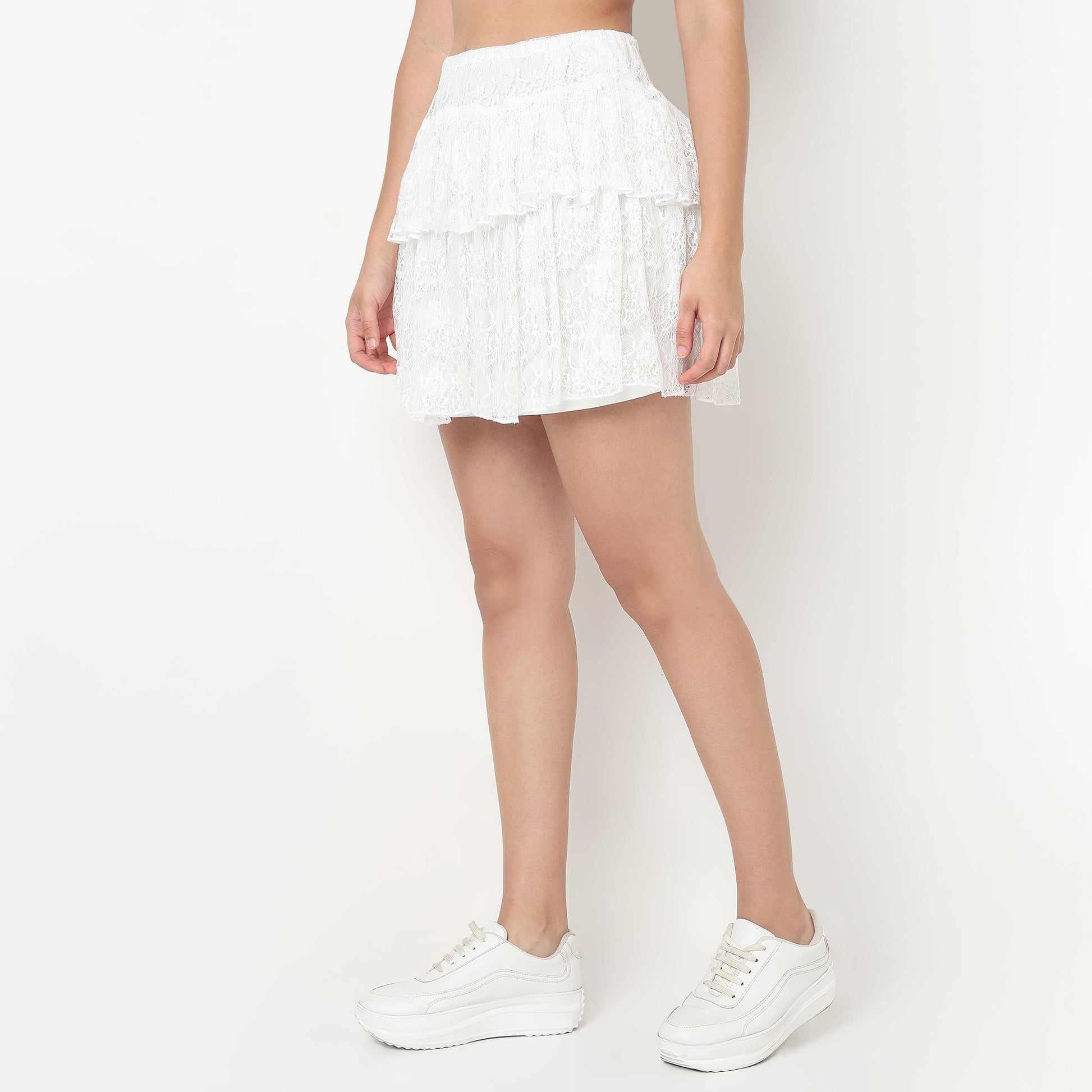 Buy Women Flare Fit Lace Short Length High Rise Skirt  - Style Union