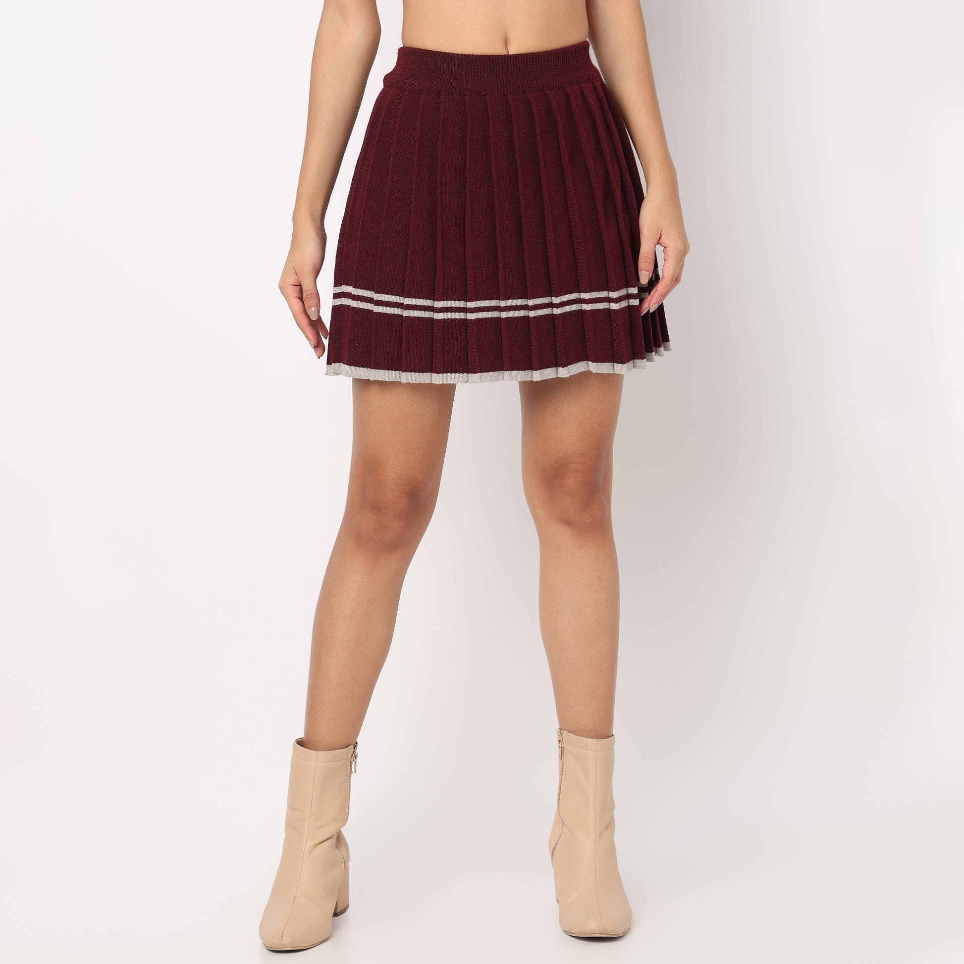 Flare Flat Knit Skirt