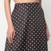 High Rise Midi Skirt With Polka Dot Print