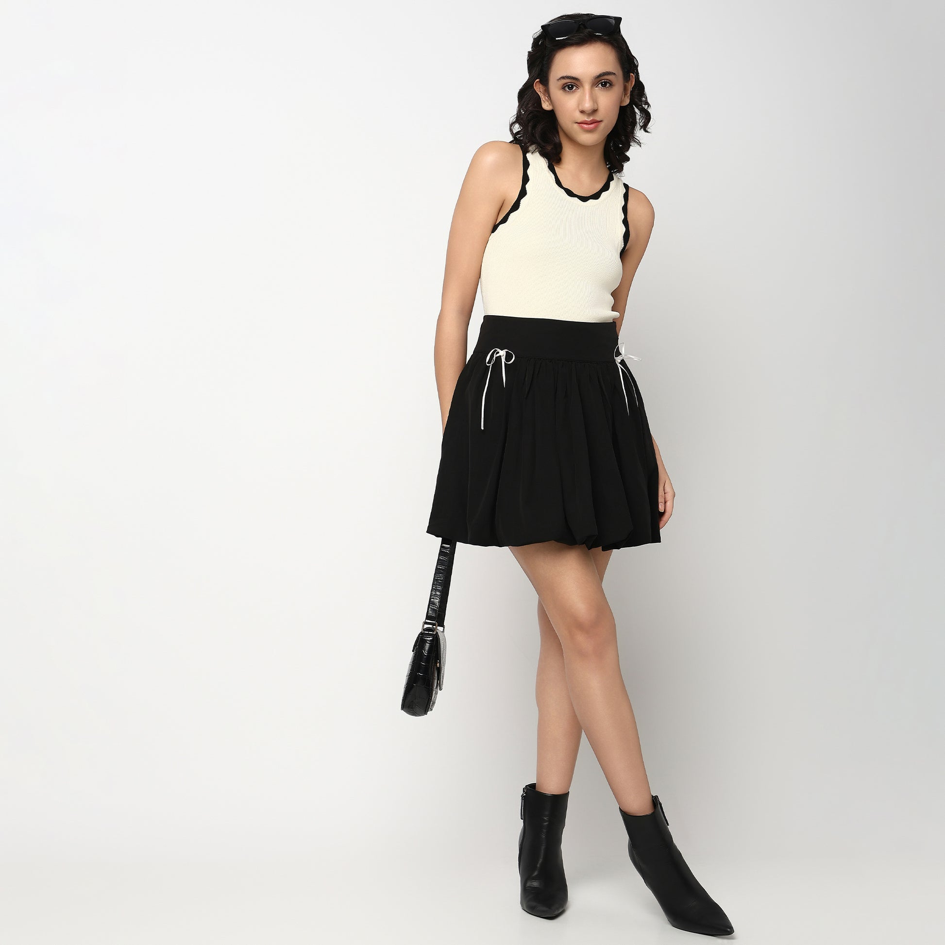 Buy Women Flare Fit Solid Short Length High Rise Skirt  - Style Union