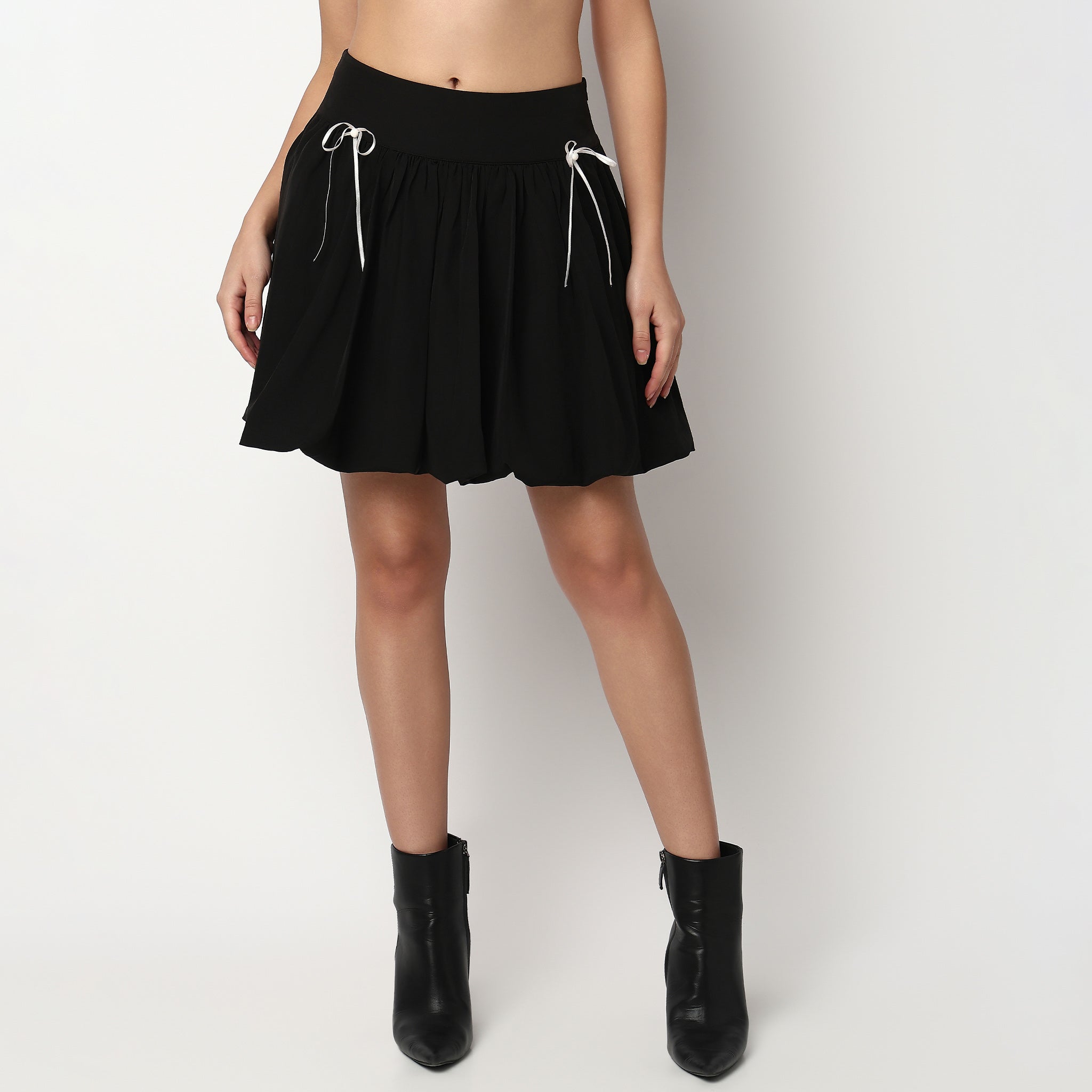 Buy Women Flare Fit Solid Short Length High Rise Skirt  - Style Union