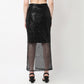 High Rise Half Lined Sequin Midi Skirt