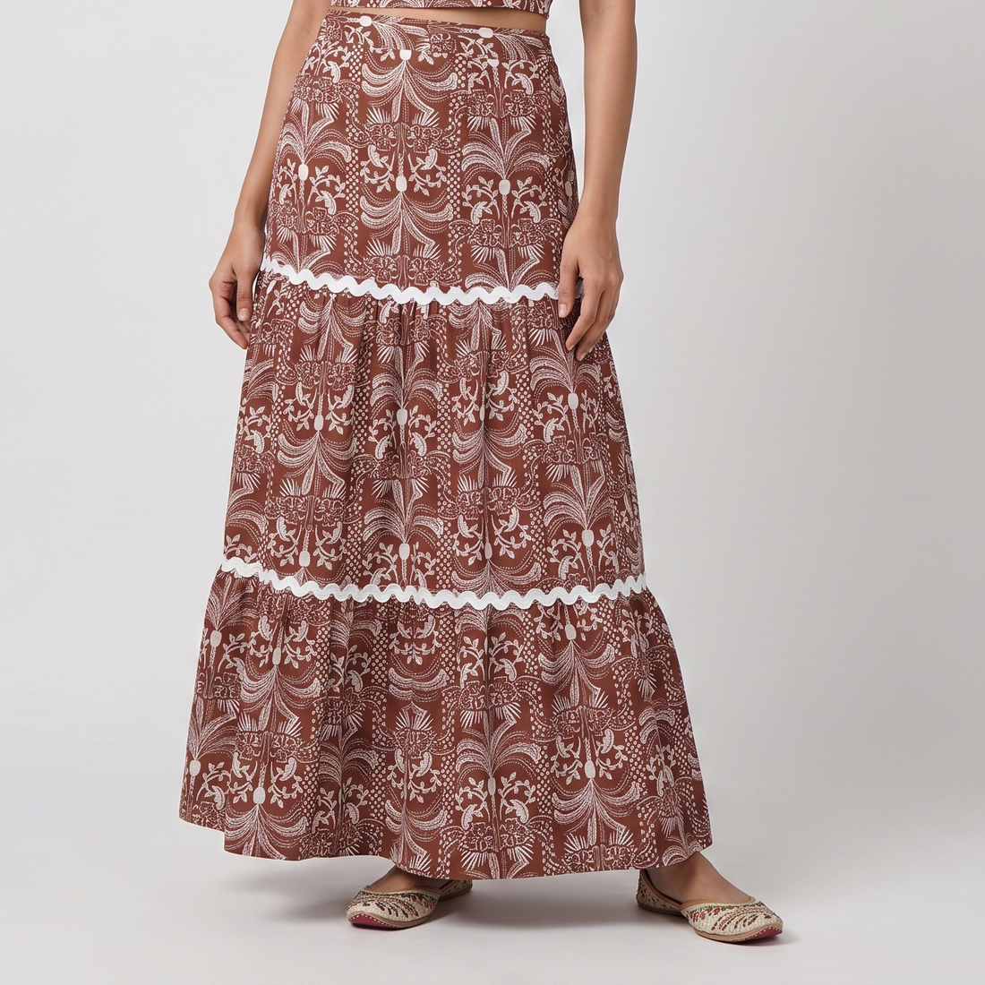 Flare Fit High Rise Tropical Skirt