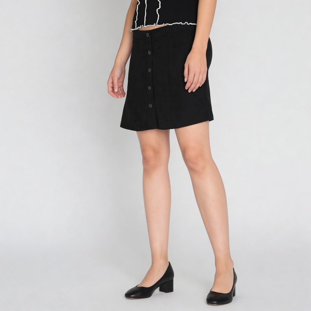 A-Line Skirt With Buttons Detail