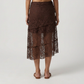 Solid Flared Mid Rise Skirt
