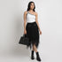 Solid Flare Fit Mid Rise Skirt