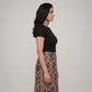 A-Line Printed Flared Skirt