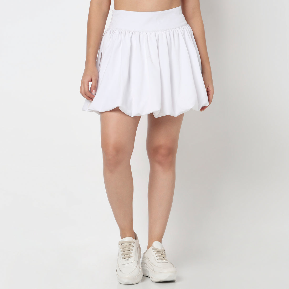Solid Mid Rise Skirt