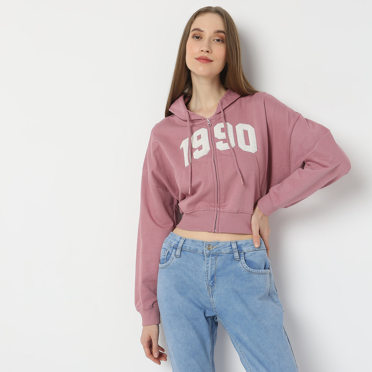 Regular Fit Solid Sweatshirt