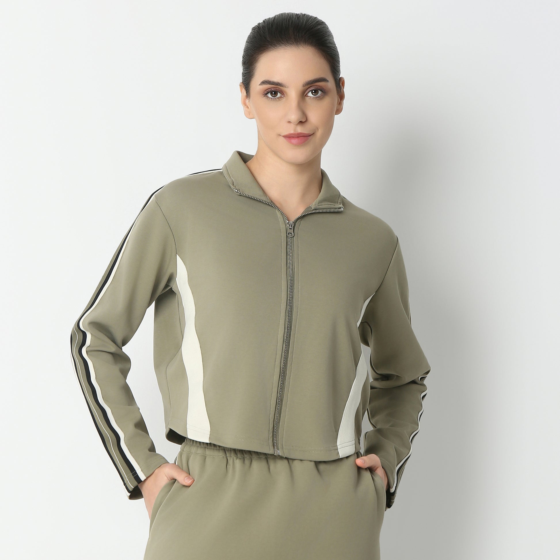 Regular Fit Solid Sweatshirt