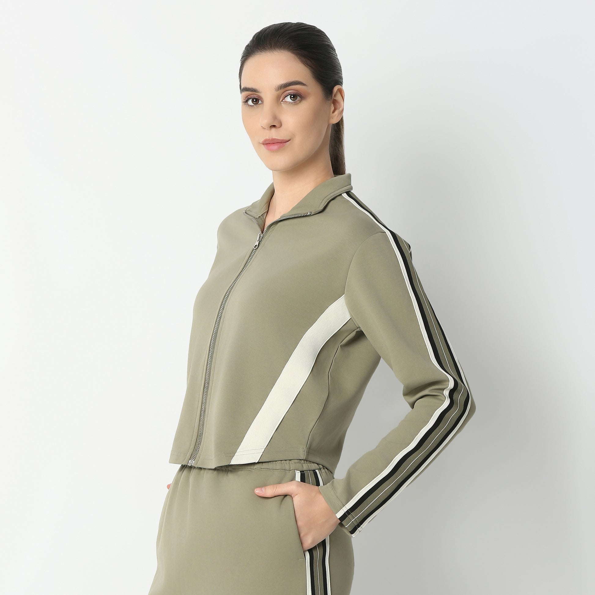 Regular Fit Solid Sweatshirt