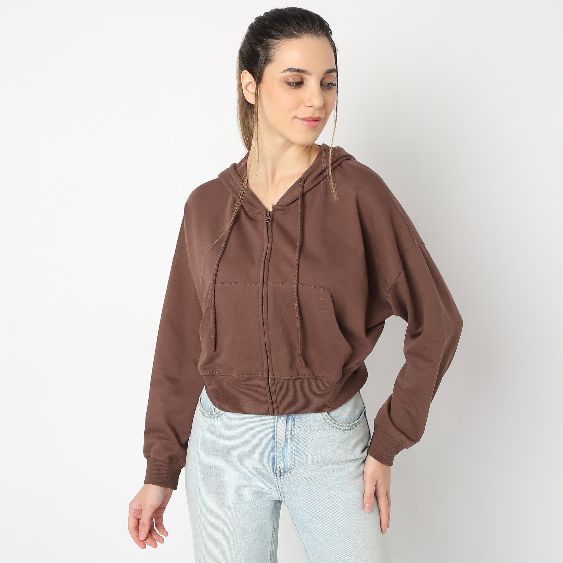 Regular Fit Solid Sweatshirt