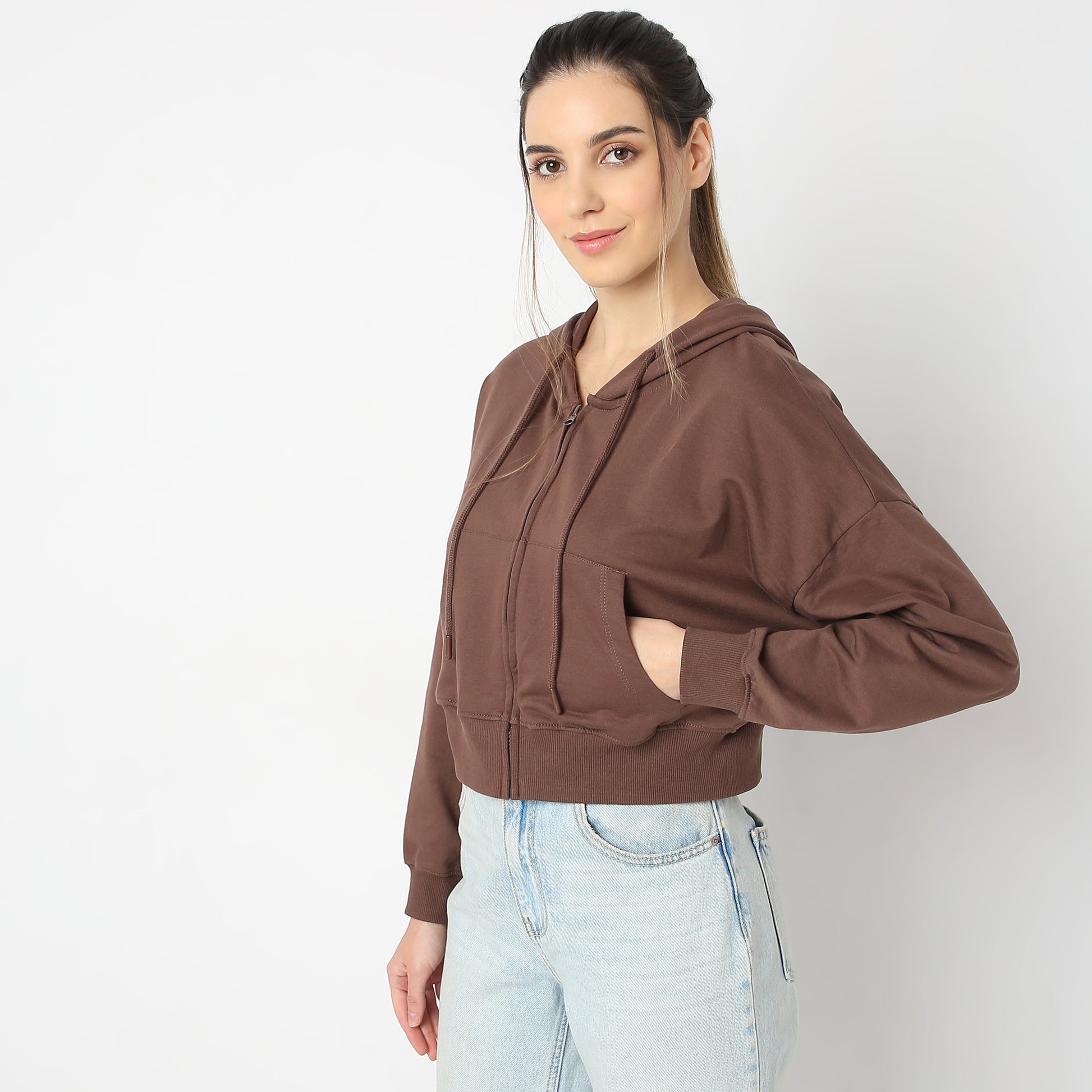 Regular Fit Solid Sweatshirt