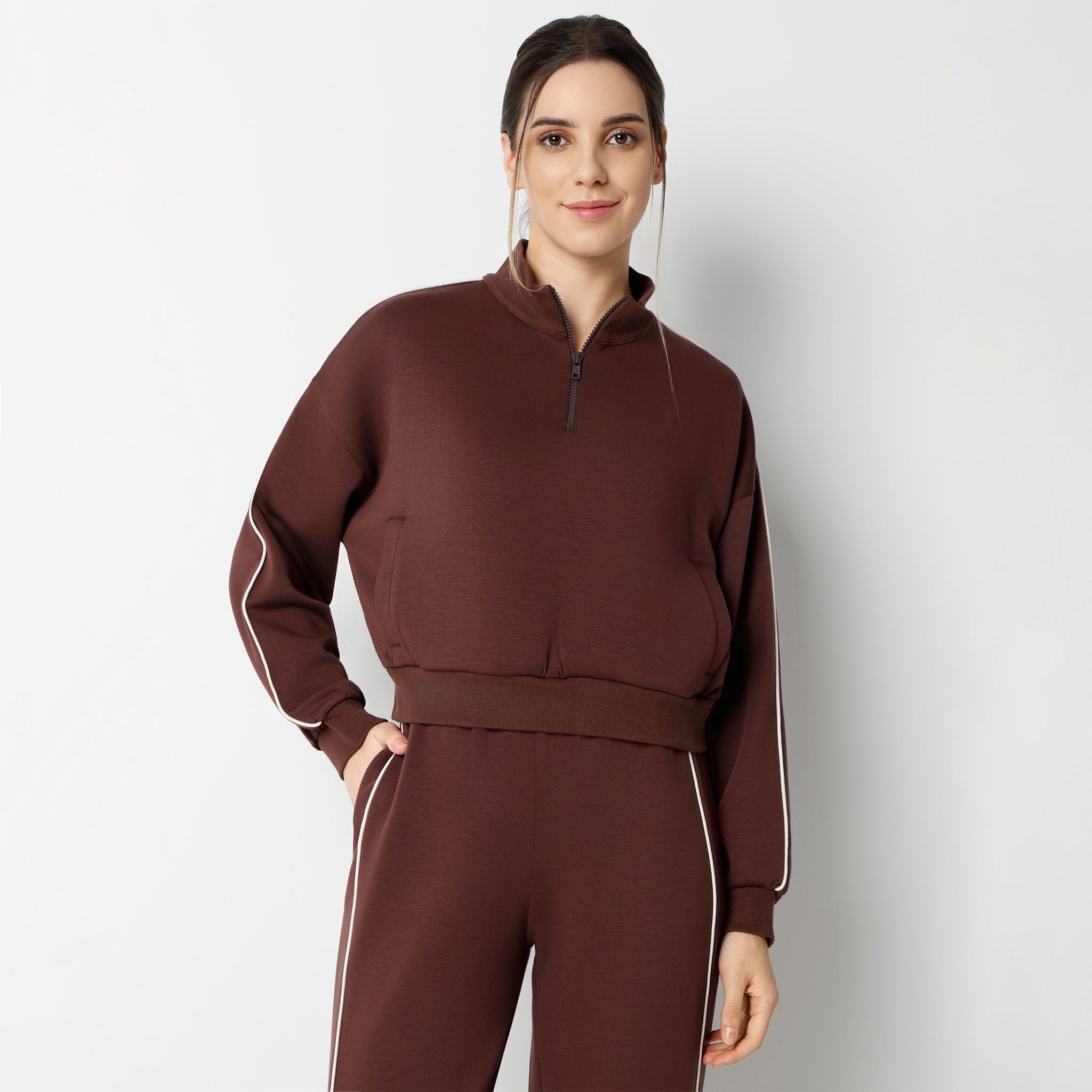 Relaxed Fit Solid Regular Length Sweatshirt