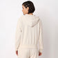 Solid Sweatshirt With Front Zipper Opening