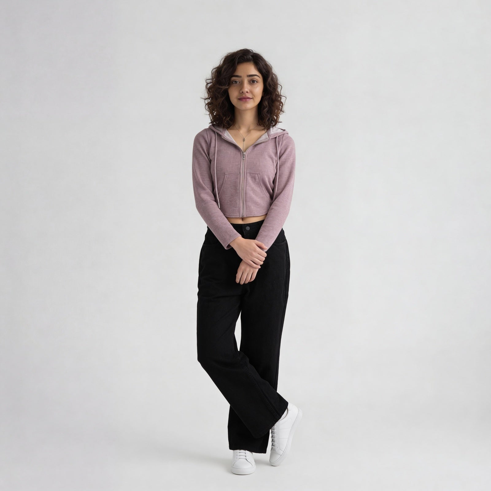 Rayon Polyester Solid Full Sleeve Sweatshirt