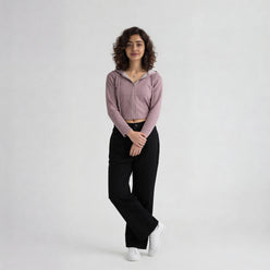 Rayon Polyester Solid Full Sleeve Sweatshirt