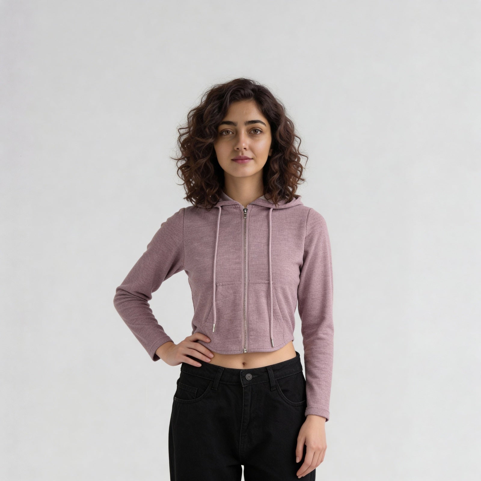 Rayon Polyester Solid Full Sleeve Sweatshirt