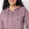 Hoodie Cord Crop Sweatshirt With Kangaroo Pockets
