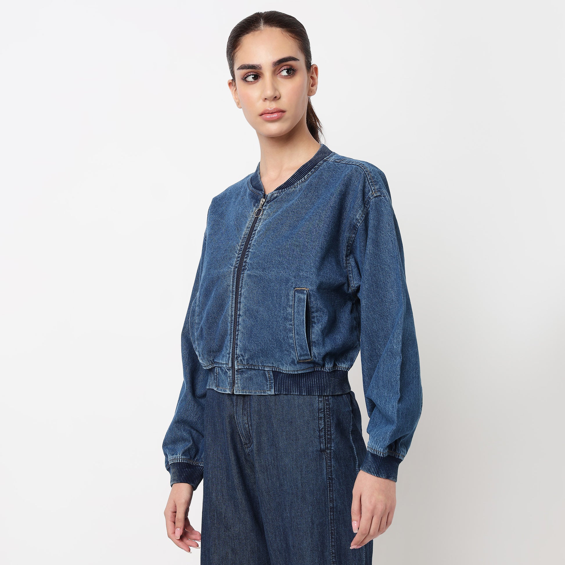 Denim Zipper Casual Jacket