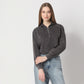 Boxy Fit Solid Cropped Sweat Tee