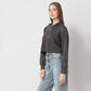 Boxy Fit Solid Cropped Sweat Tee