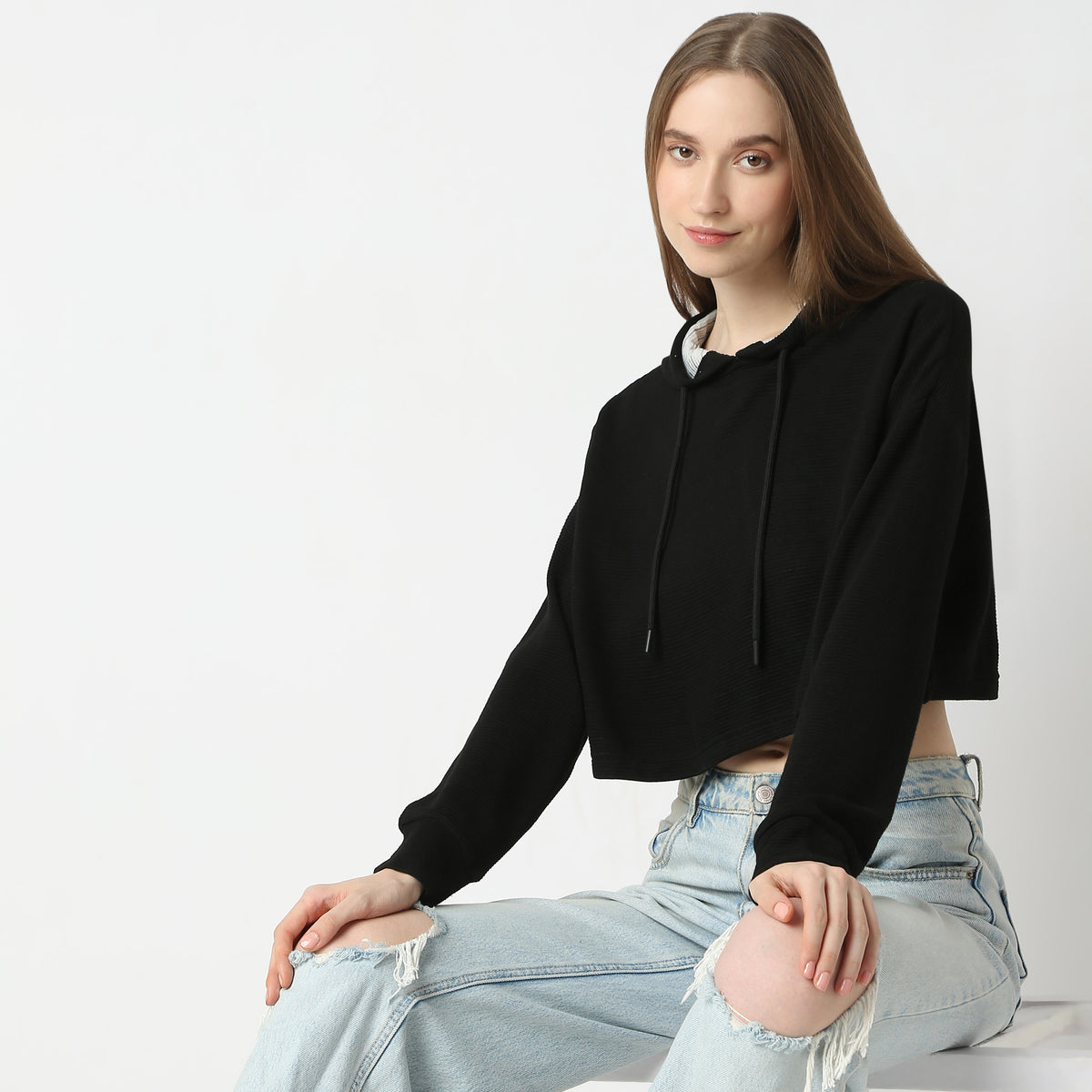 Oversize Cropped Sweat Tees