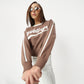 Oversize Graphic Crew Neck Cropped Sweat Tee