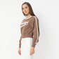 Oversize Graphic Crew Neck Cropped Sweat Tee