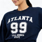 Oversize Cotton Graphic Cropped Sweat Tee