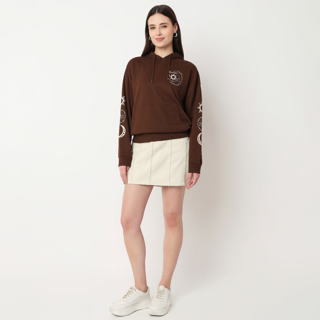 Oversize Cotton Graphic Hoodie Sweat Tee