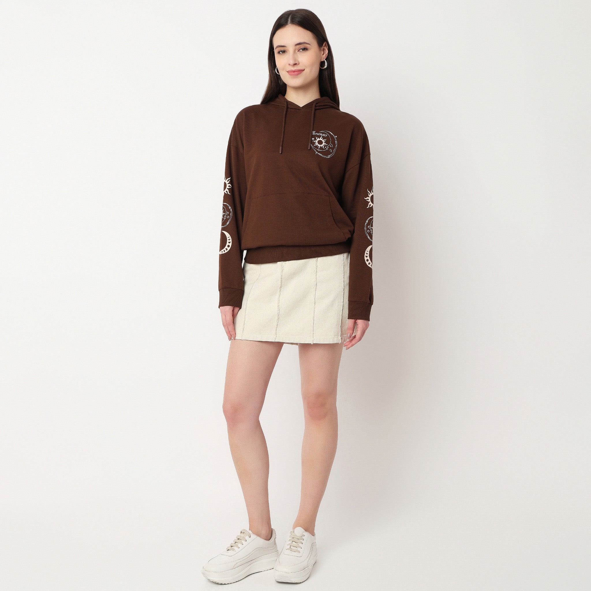 Oversize Cotton Graphic Hoodie Sweat Tee