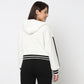 Boxy Fit Sweat Tee With Lace-Up Neckline