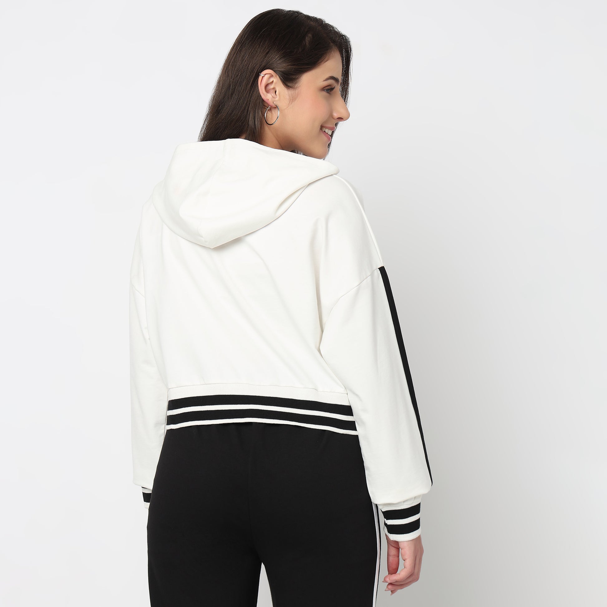Boxy Fit Sweat Tee With Lace-Up Neckline