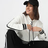 Boxy Fit Sweat Tee With Lace-Up Neckline